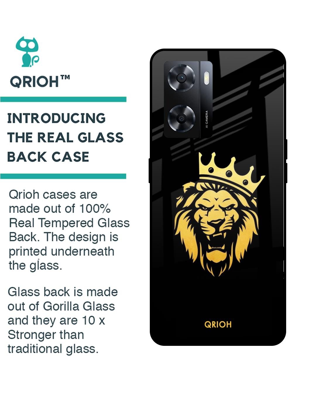 Shop Lion The King Printed Premium Glass Cover for Oppo A57 4G (Shock Proof, Scratch Resistant)-Back