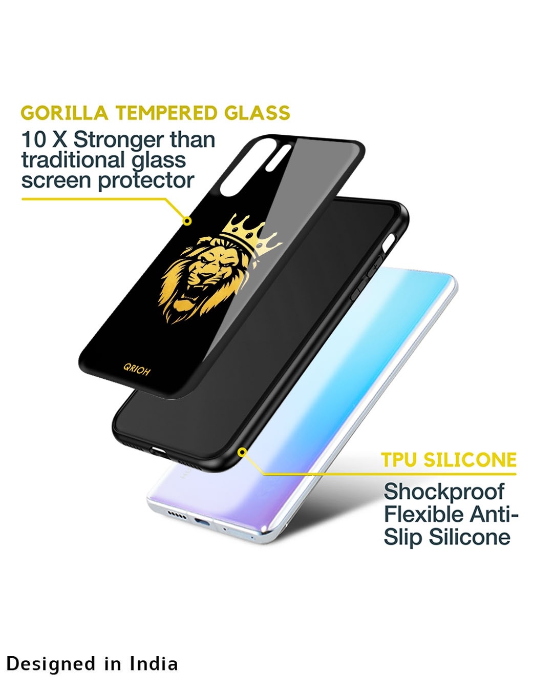 Shop Lion The King Printed Premium Glass Cover for Oppo K10 5G (Shock Proof, Scratch Resistant)-Design