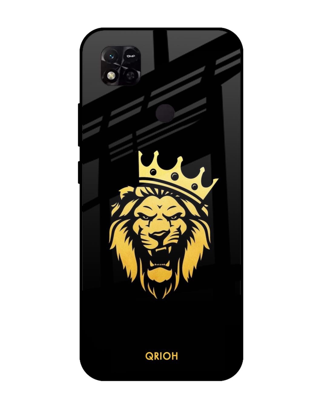Shop Lion The King Printed Premium Glass Cover For Redmi 10A (Impact Resistant, Matte Finish)-Front