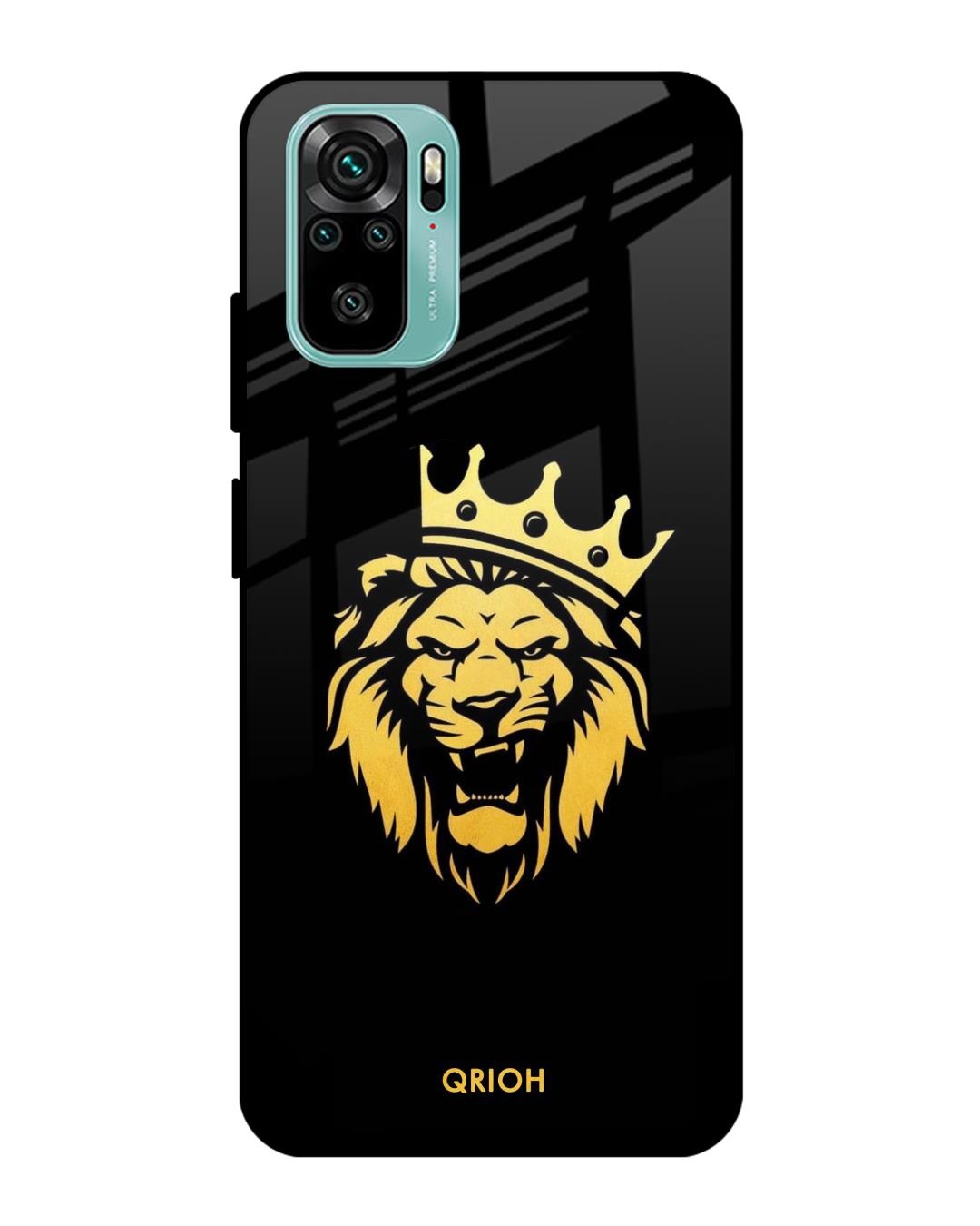 Shop Lion The King Printed Premium Glass Cover For Xiaomi Redmi Note 10S (Impact Resistant, Matte Finish)-Front