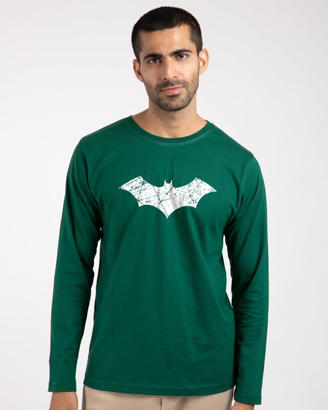 Shop Logo Batman Glow In Dark Full Sleeve T-Shirt-Back