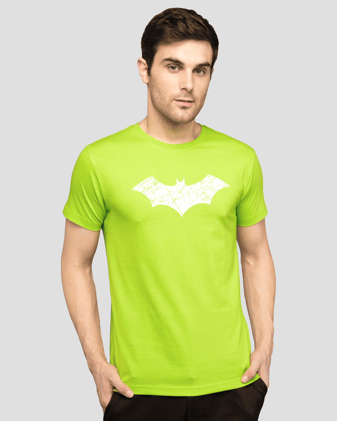 Shop Logo Batman Glow In Dark Half Sleeve T-Shirt (BML) -Front