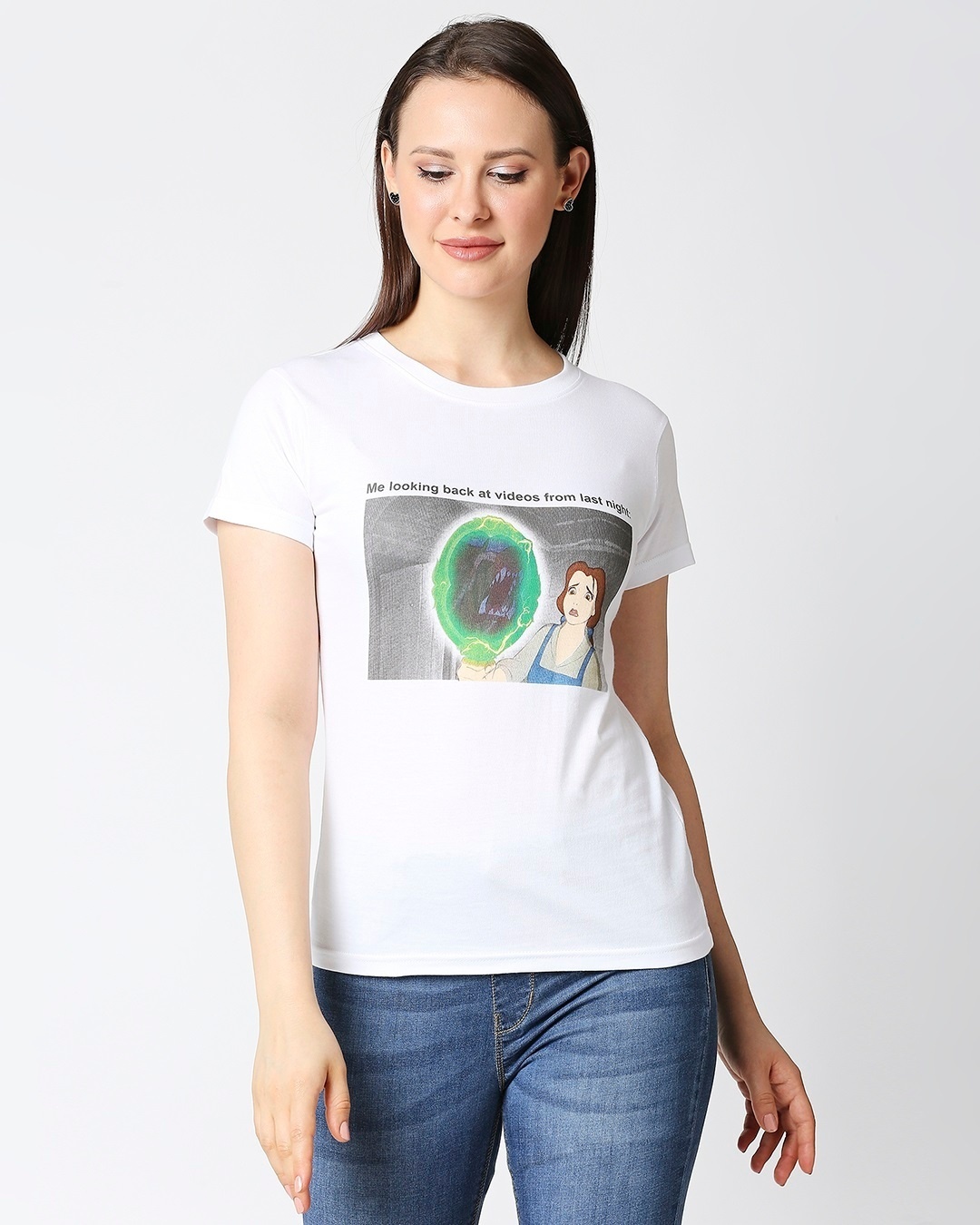 Shop Women's Looking Back Slim Fit Hyper Print T-shirt-Back