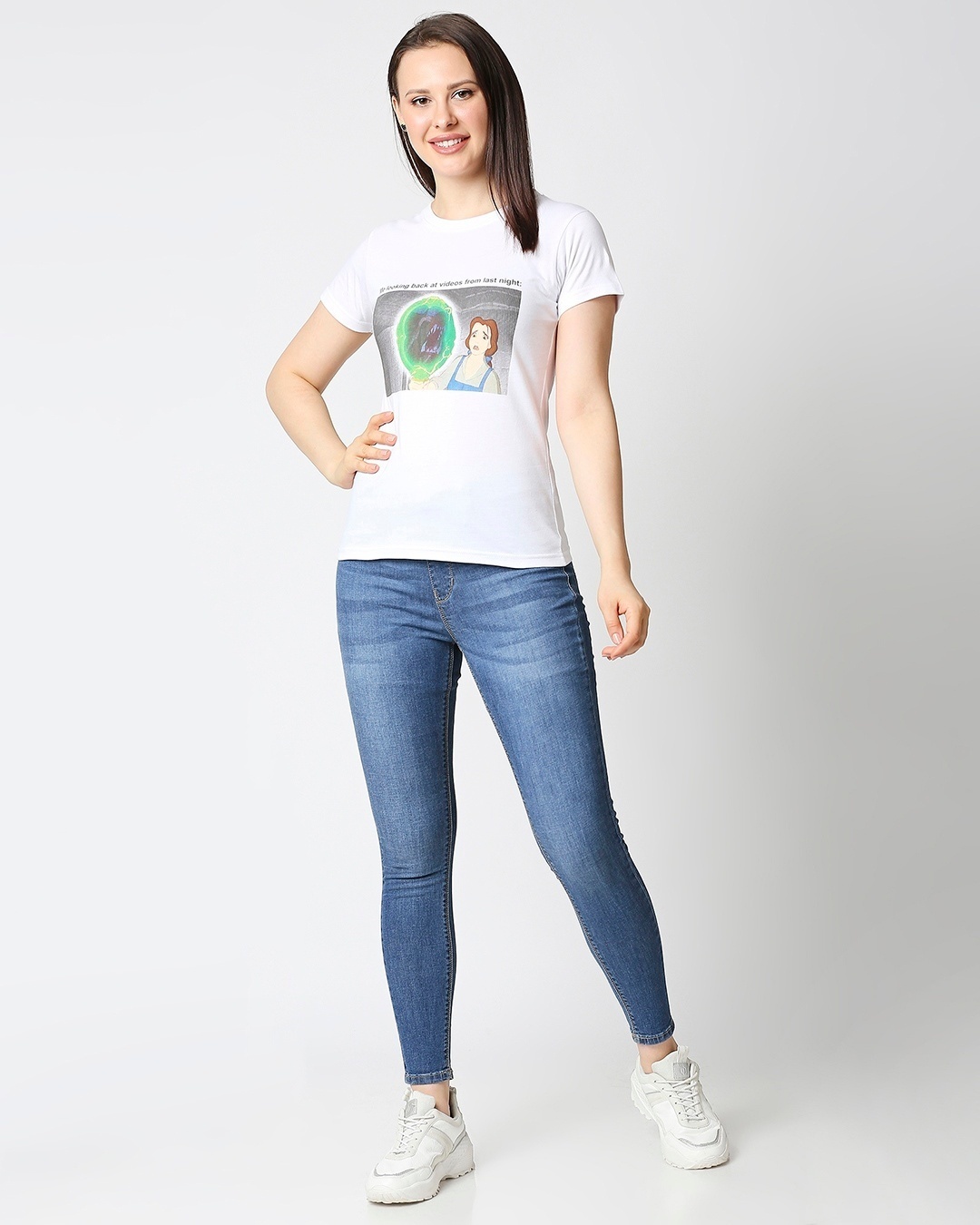 Shop Women's Looking Back Slim Fit Hyper Print T-shirt