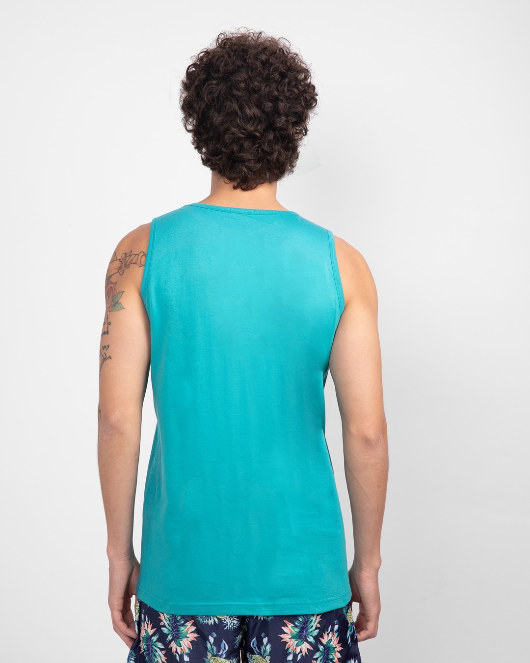 Shop Lost In The Guitar Round Neck Vest Tropical Blue-Back