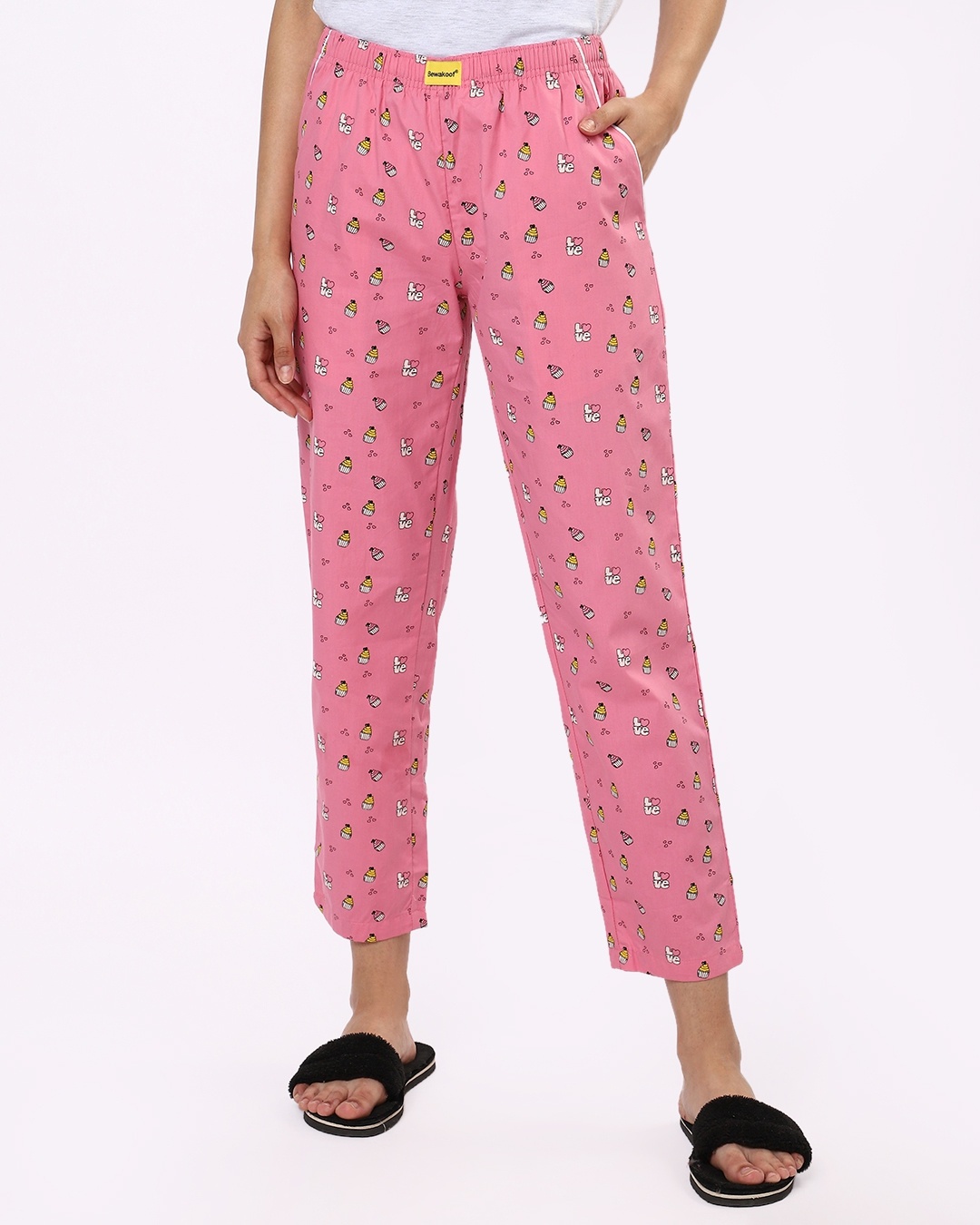 Shop Love Cupcake All Over Printed Pyjama-Back