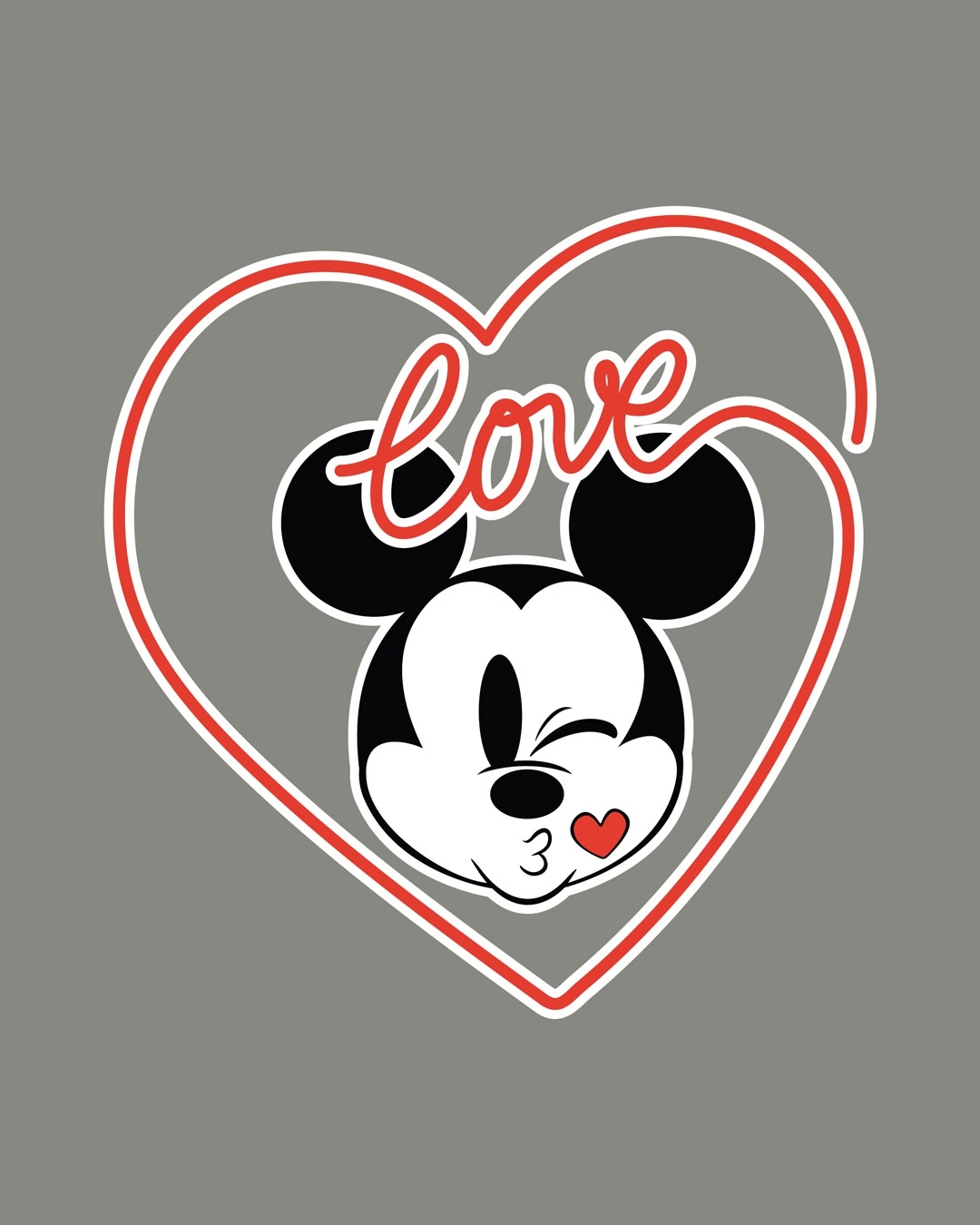 Shop Love Mickey Hearts Boyfriend T-Shirt (DL)-Full