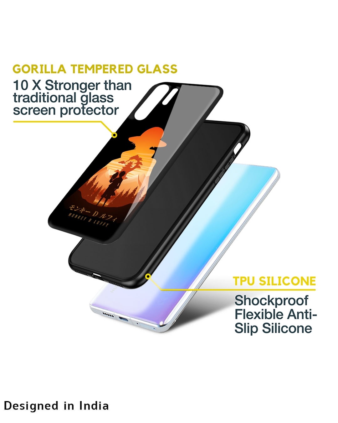 Shop Luffy One Piece Premium Glass Case for Apple iPhone XR (Shock Proof,Scratch Resistant)-Design