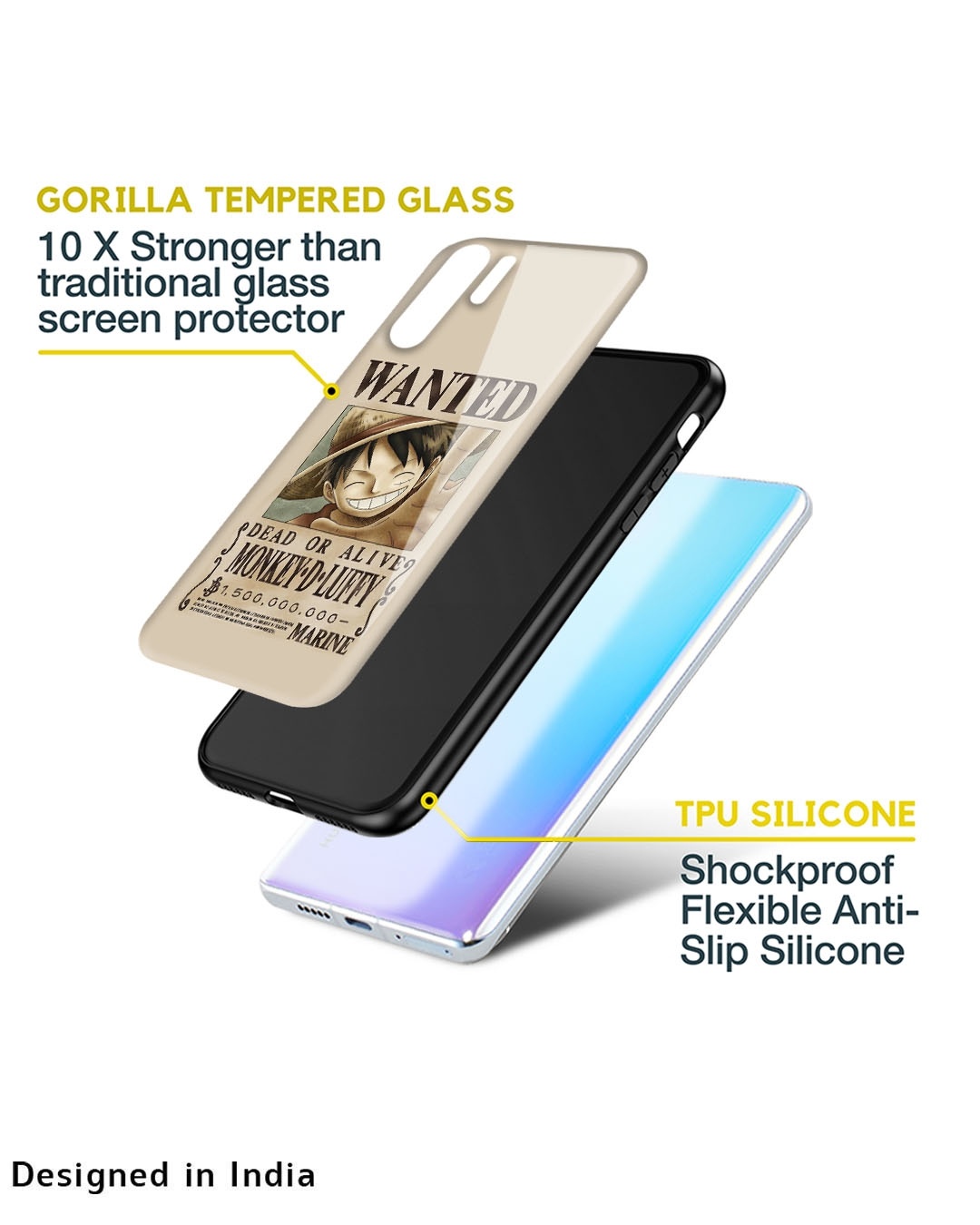 Shop Luffy Wanted Premium Glass Case for Apple iPhone 11 (Shock Proof,Scratch Resistant)-Design
