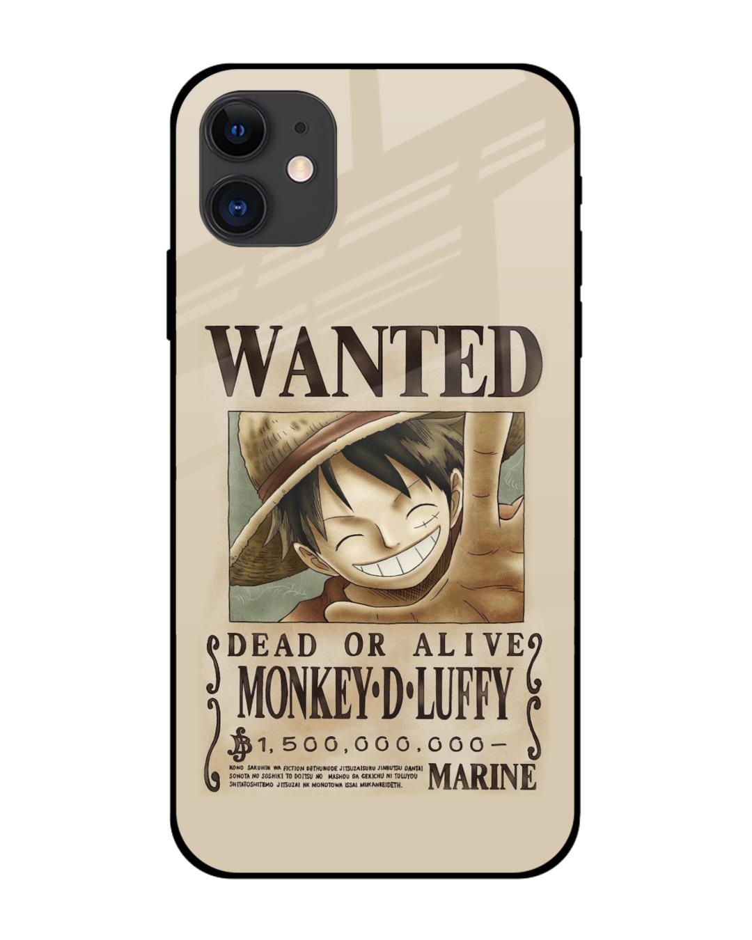 Shop Luffy Wanted Premium Glass Case for Apple iPhone 12 (Shock Proof,Scratch Resistant)-Front