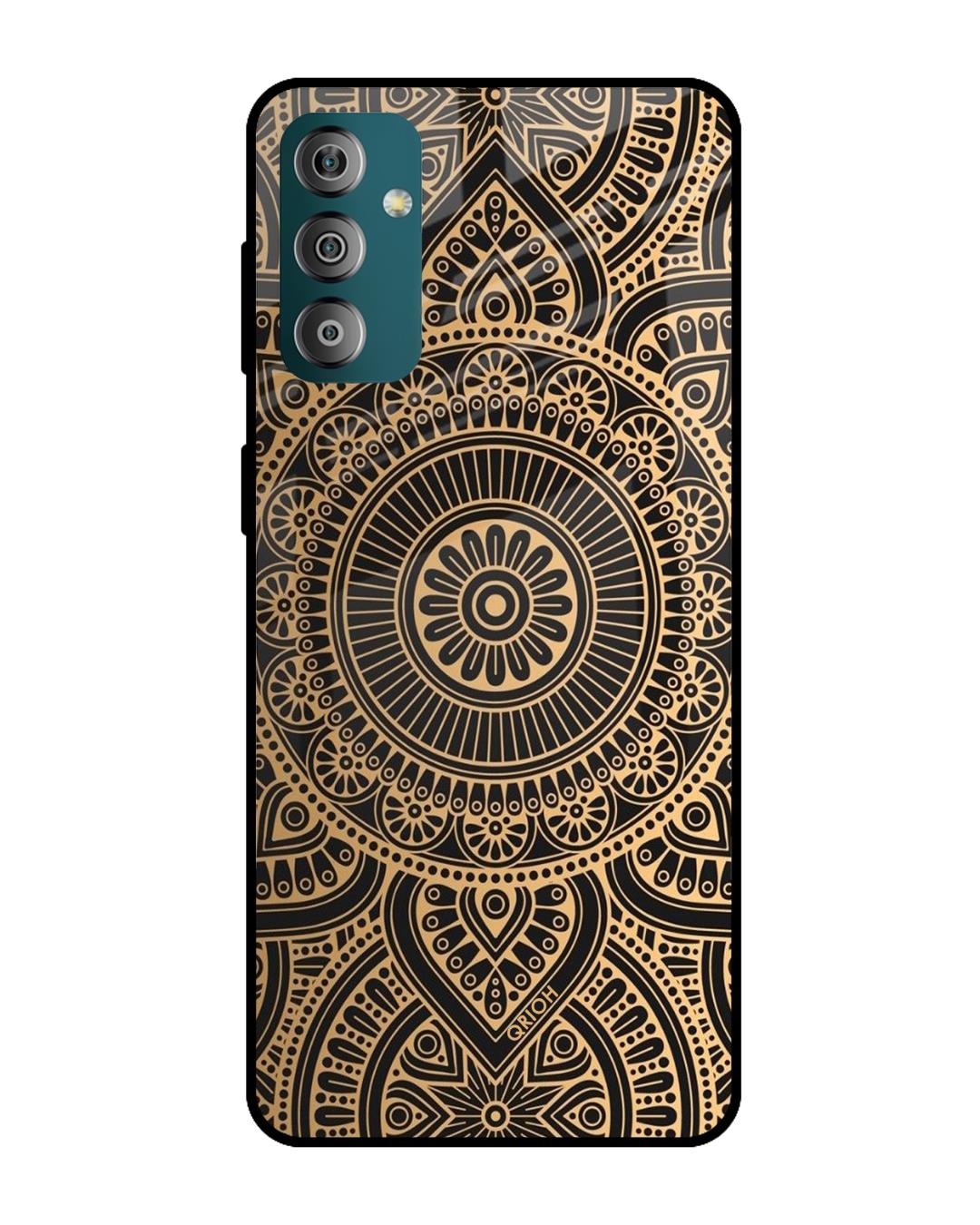 Shop Luxury Mandala Printed Premium Glass Cover For  F23 5G(Impact Resistant, Matte Finish)-Front