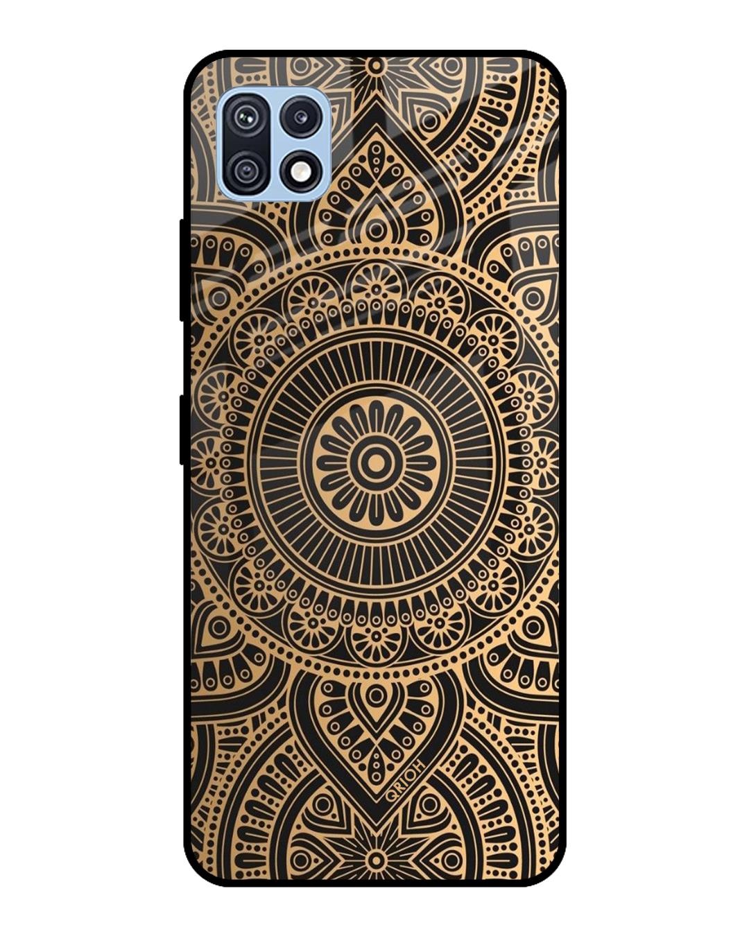 Shop Luxury Mandala Printed Premium Glass Cover For  F42 5G(Impact Resistant, Matte Finish)-Front
