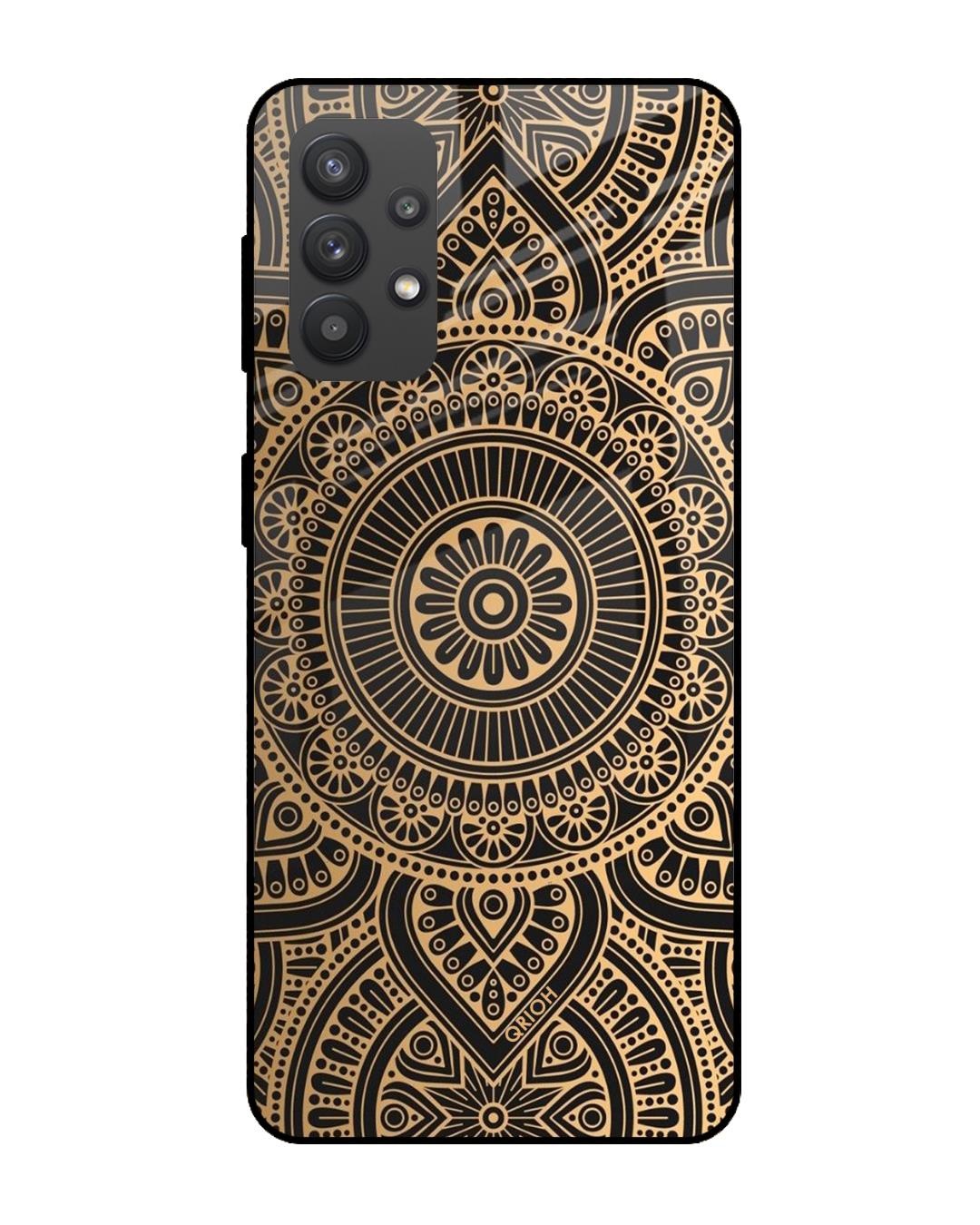 Shop Luxury Mandala Printed Premium Glass Cover For  M32 5G(Impact Resistant, Matte Finish)-Front