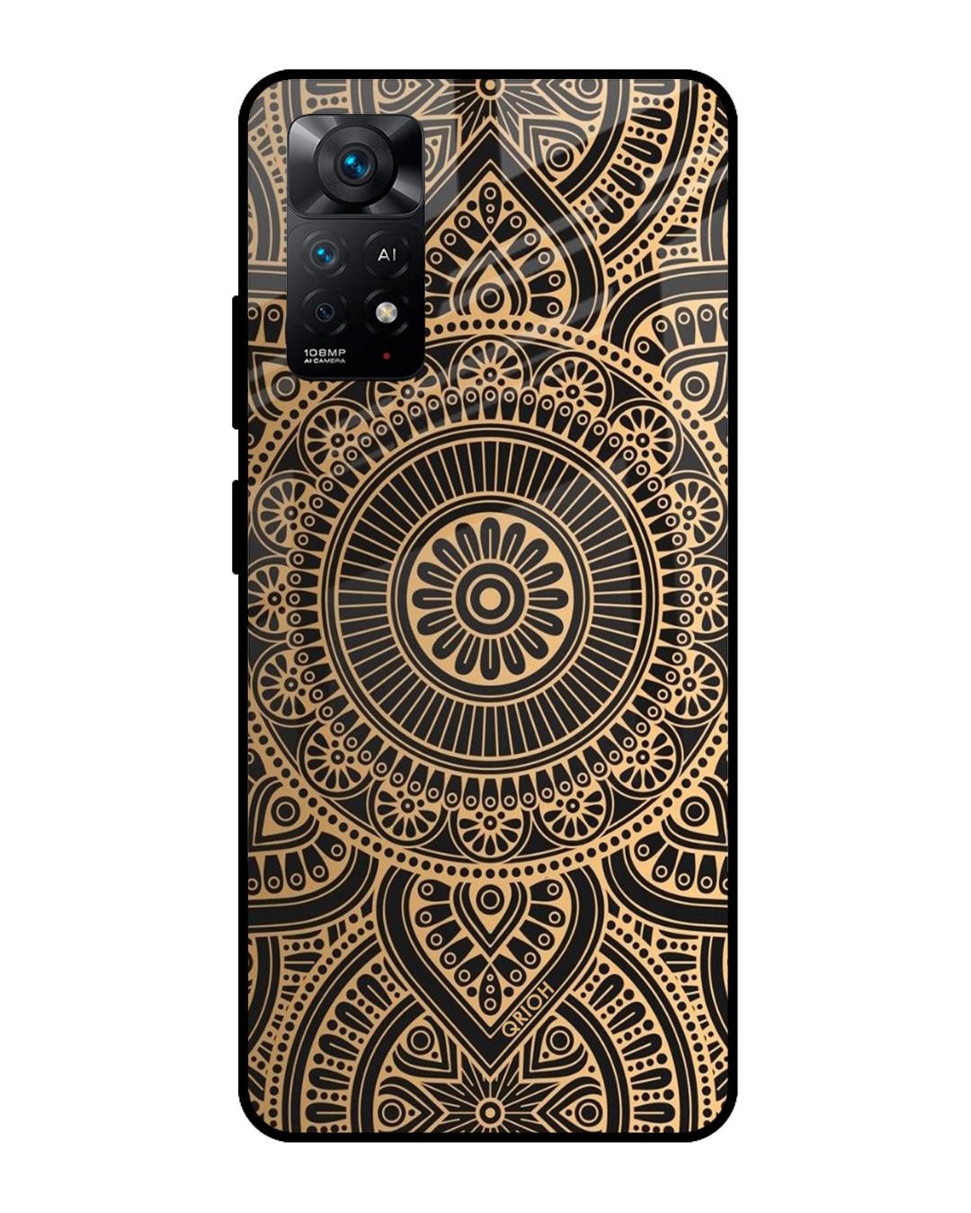 Shop Luxury Mandala Printed Premium Glass Cover For Redmi Note 11 Pro 5G (Impact Resistant, Matte Finish)-Front