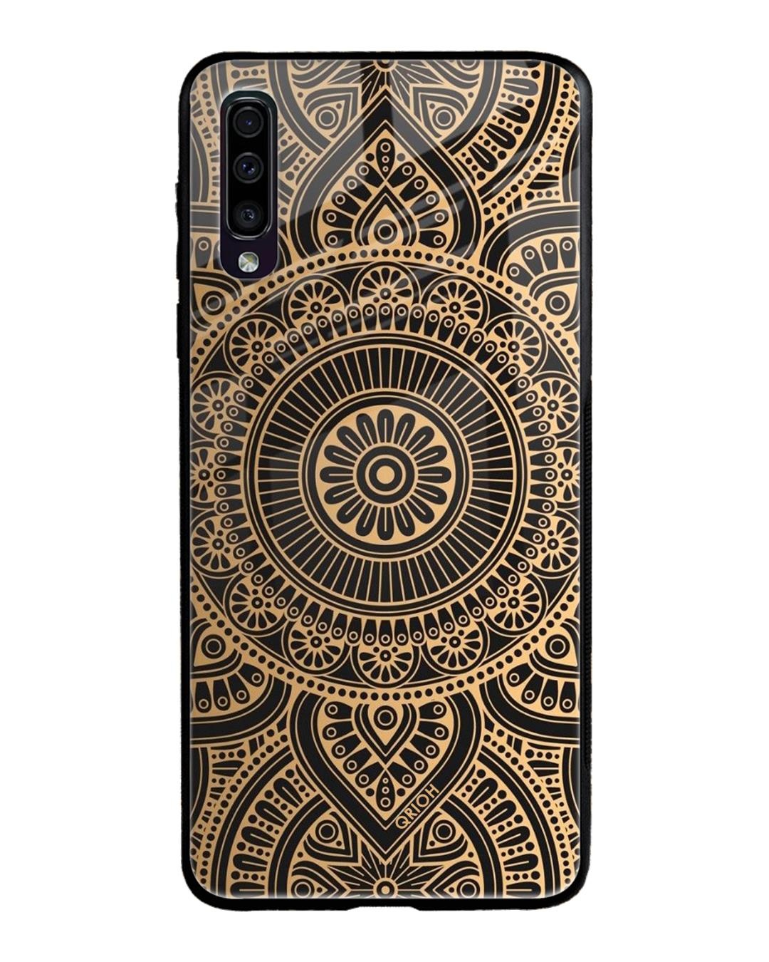 Shop Luxury Mandala Printed Premium Glass Cover For Samsung Galaxy A70(Impact Resistant, Matte Finish)-Back
