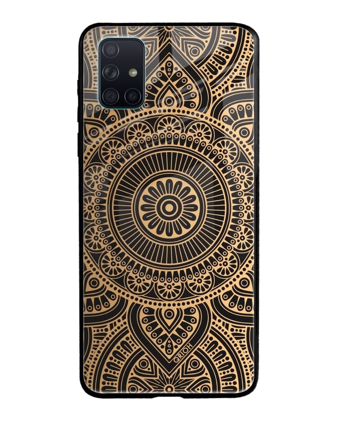Shop Luxury Mandala Printed Premium Glass Cover For Samsung Galaxy A71(Impact Resistant, Matte Finish)-Front