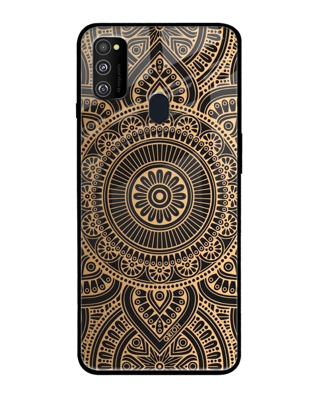 Shop Luxury Mandala Printed Premium Glass Cover For Samsung Galaxy M30s(Impact Resistant, Matte Finish)-Front