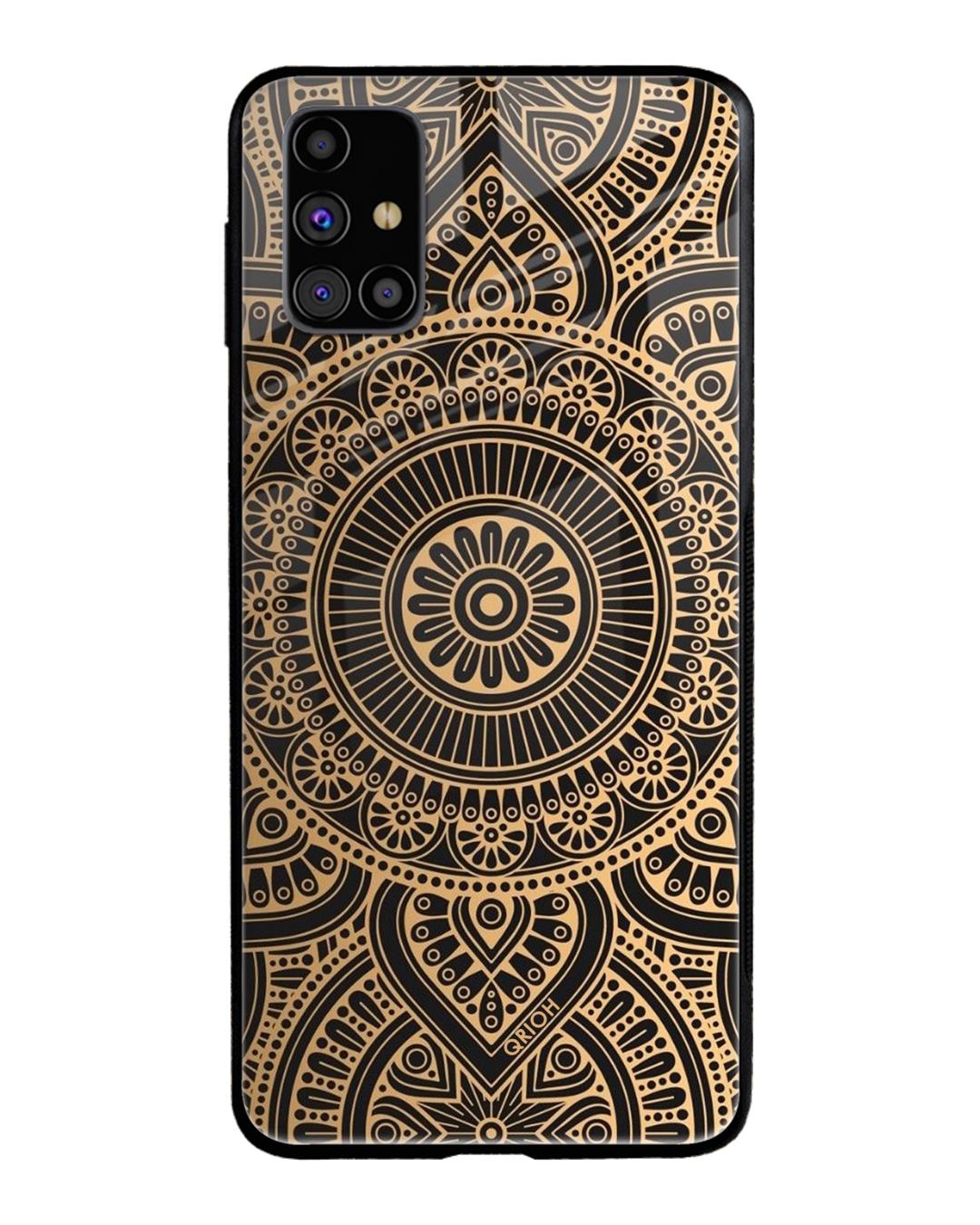Shop Luxury Mandala Printed Premium Glass Cover For Samsung Galaxy M31s(Impact Resistant, Matte Finish)-Front