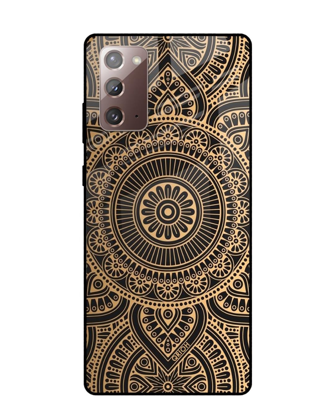 Shop Luxury Mandala Printed Premium Glass Cover For Samsung Galaxy Note 20(Impact Resistant-Front
