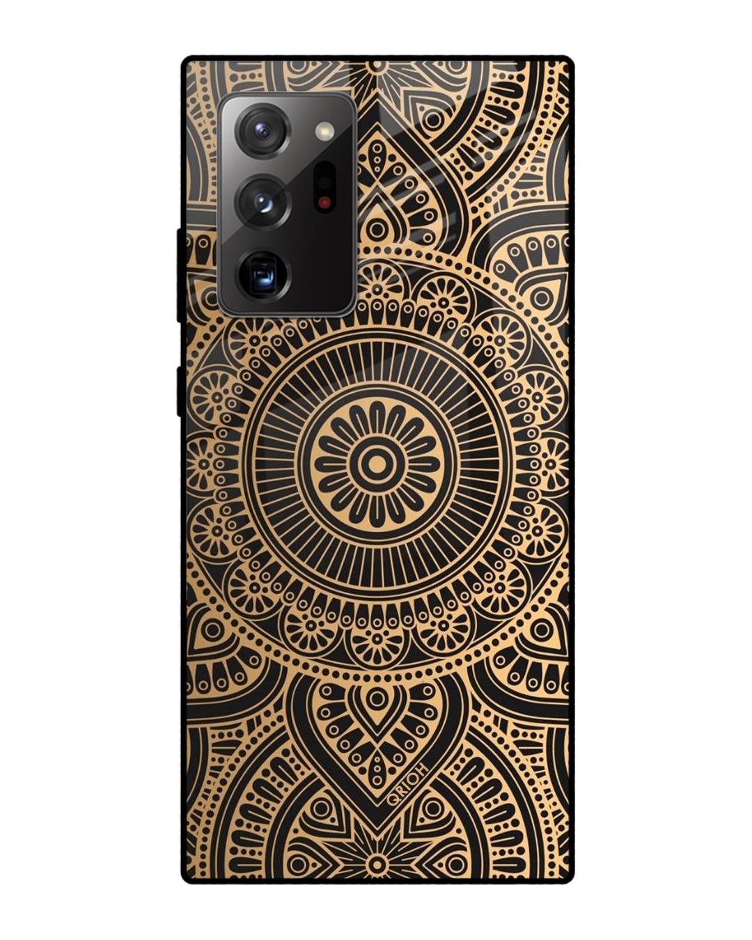 Shop Luxury Mandala Printed Premium Glass Cover For Samsung Galaxy Note 20 Ultra(Impact Resistant-Back