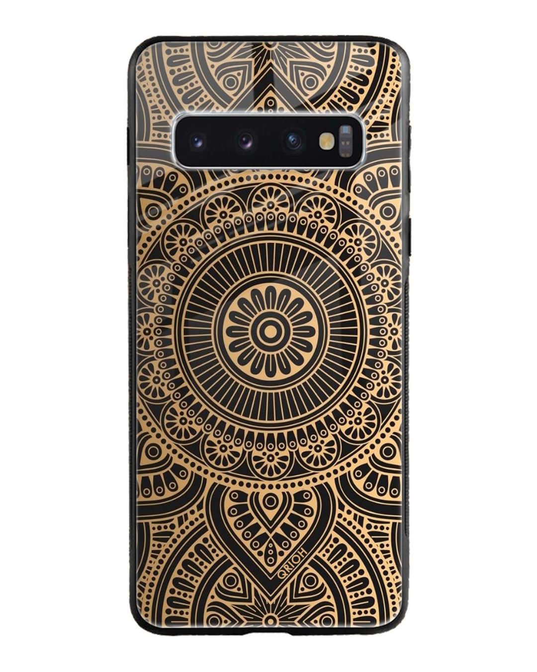 Shop Luxury Mandala Printed Premium Glass Cover For Samsung Galaxy S10(Impact Resistant, Matte Finish)-Front