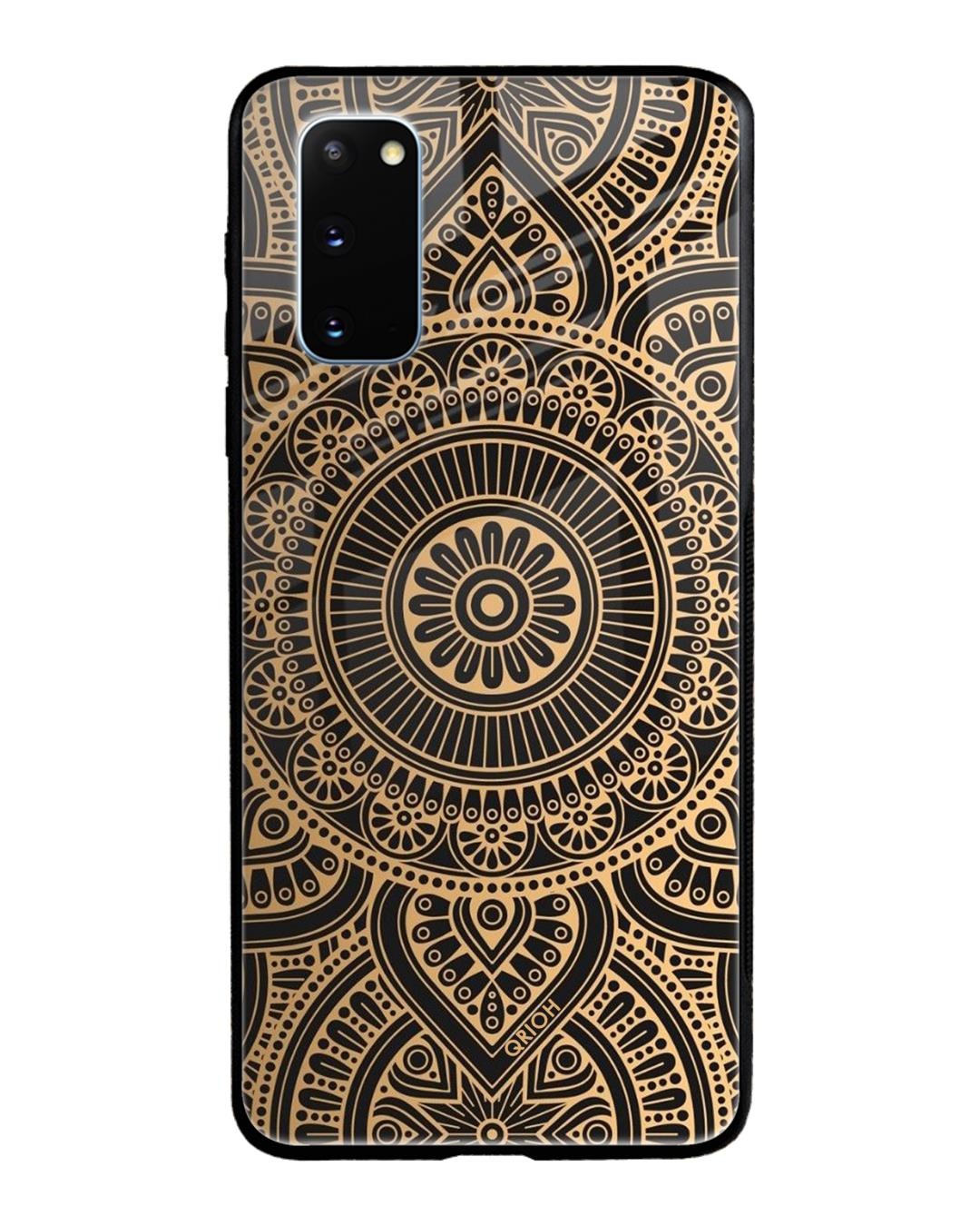 Shop Luxury Mandala Printed Premium Glass Cover For Samsung Galaxy S20(Impact Resistant, Matte Finish)-Back