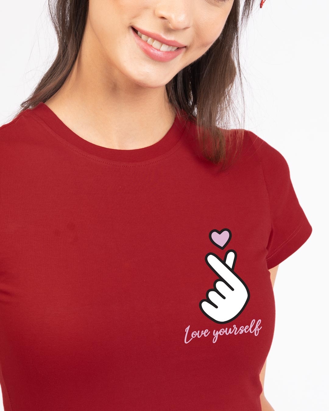Shop Ly Bts Army Half Sleeve T-Shirt-Bold Red-Front