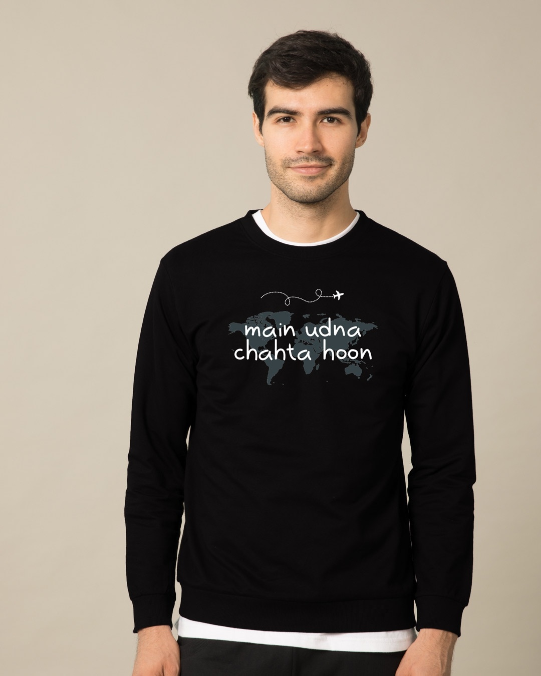 Shop Main Udna Chahta Hoon Fleece Light Sweatshirt-Front