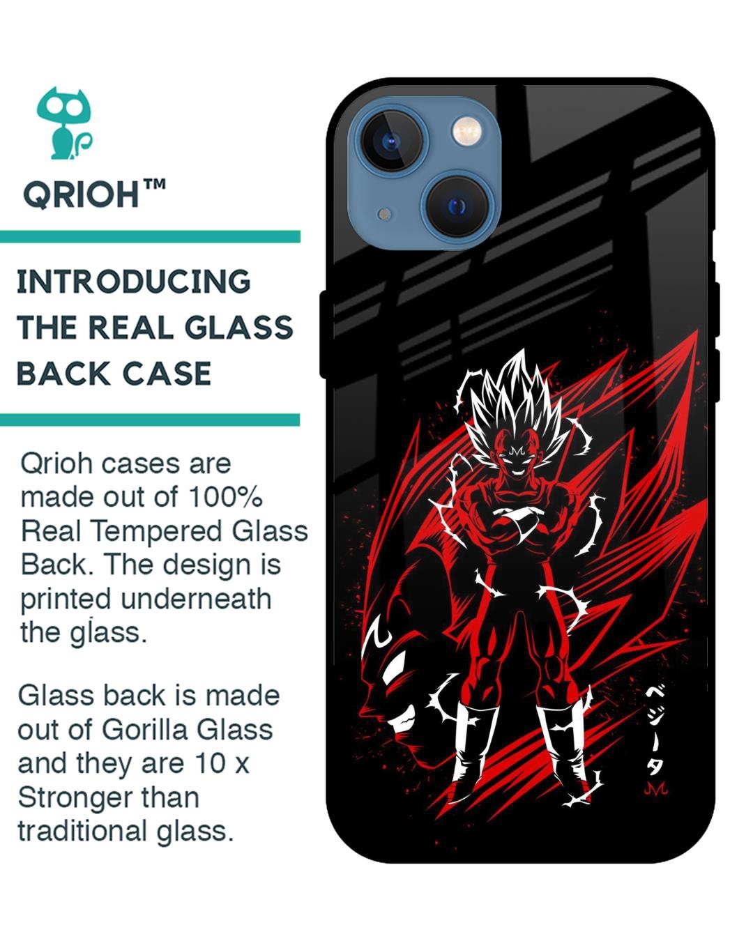 Shop Majin Warrior Premium Glass Case for Apple iPhone 13 (Shock Proof,Scratch Resistant)-Back