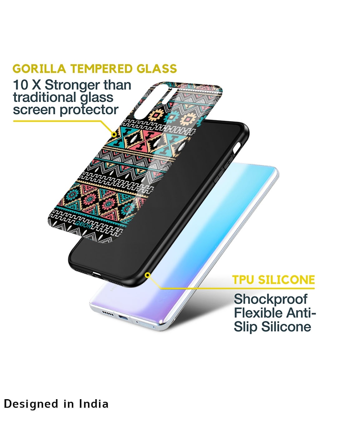 Shop Mandala Pattern Printed Premium Glass Cover for Realme 8 5G (Shock Proof, Scratch Resistant)-Design