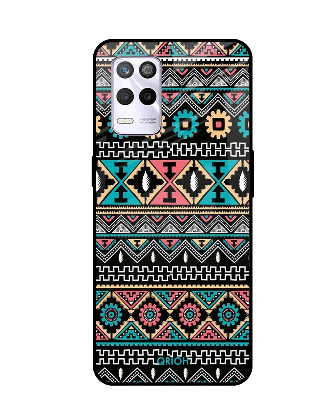 Shop Mandala Pattern Printed Premium Glass Cover for Realme 9 5G (Shock Proof, Scratch Resistant)-Front