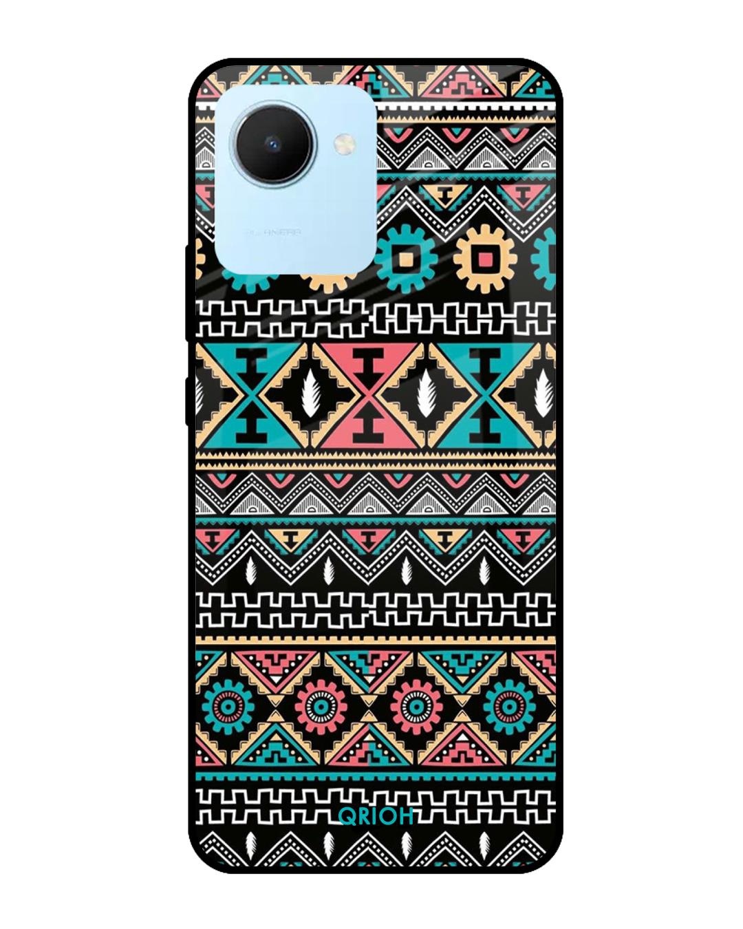 Shop Mandala Pattern Printed Premium Glass Cover for Realme C30 (Shock Proof, Scratch Resistant)-Front