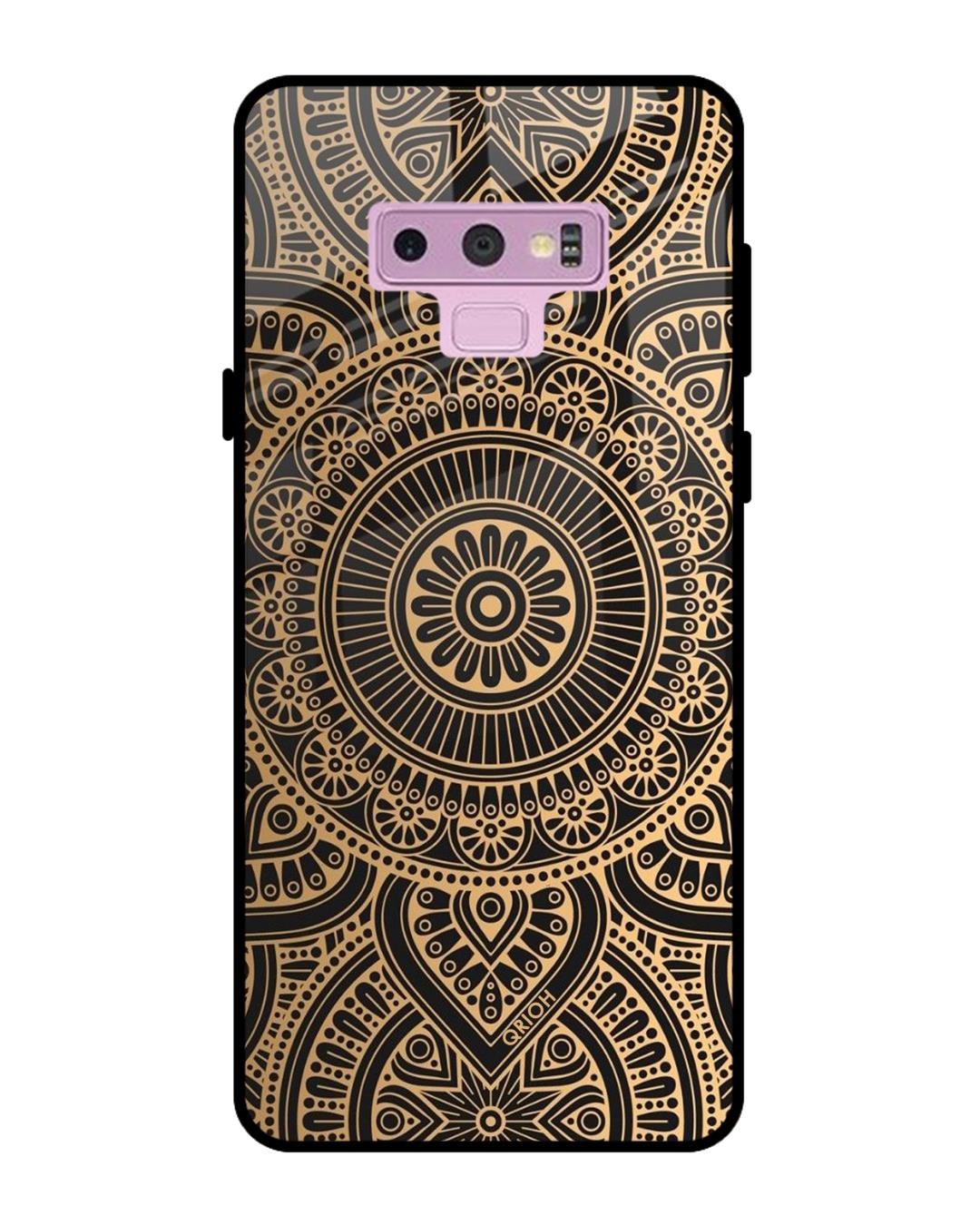Shop Mandala Printed Premium Glass Cover For Samsung Galaxy Note 9(Impact Resistant, Matte Finish)-Back