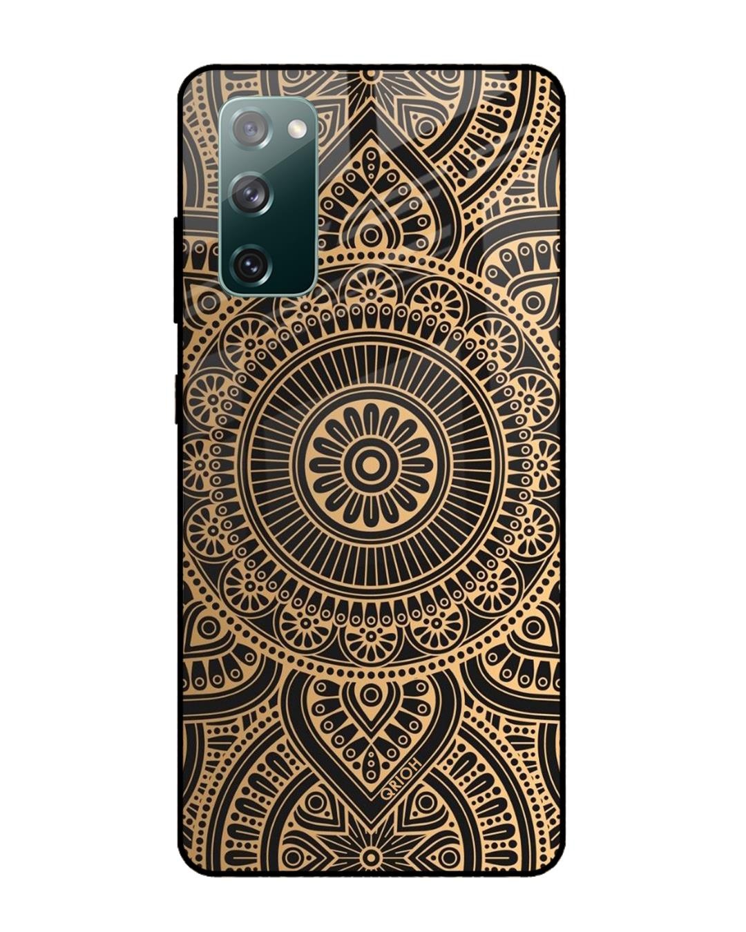Shop Mandala Printed Premium Glass Cover For Samsung Galaxy S20 FE(Impact Resistant, Matte Finish)-Front