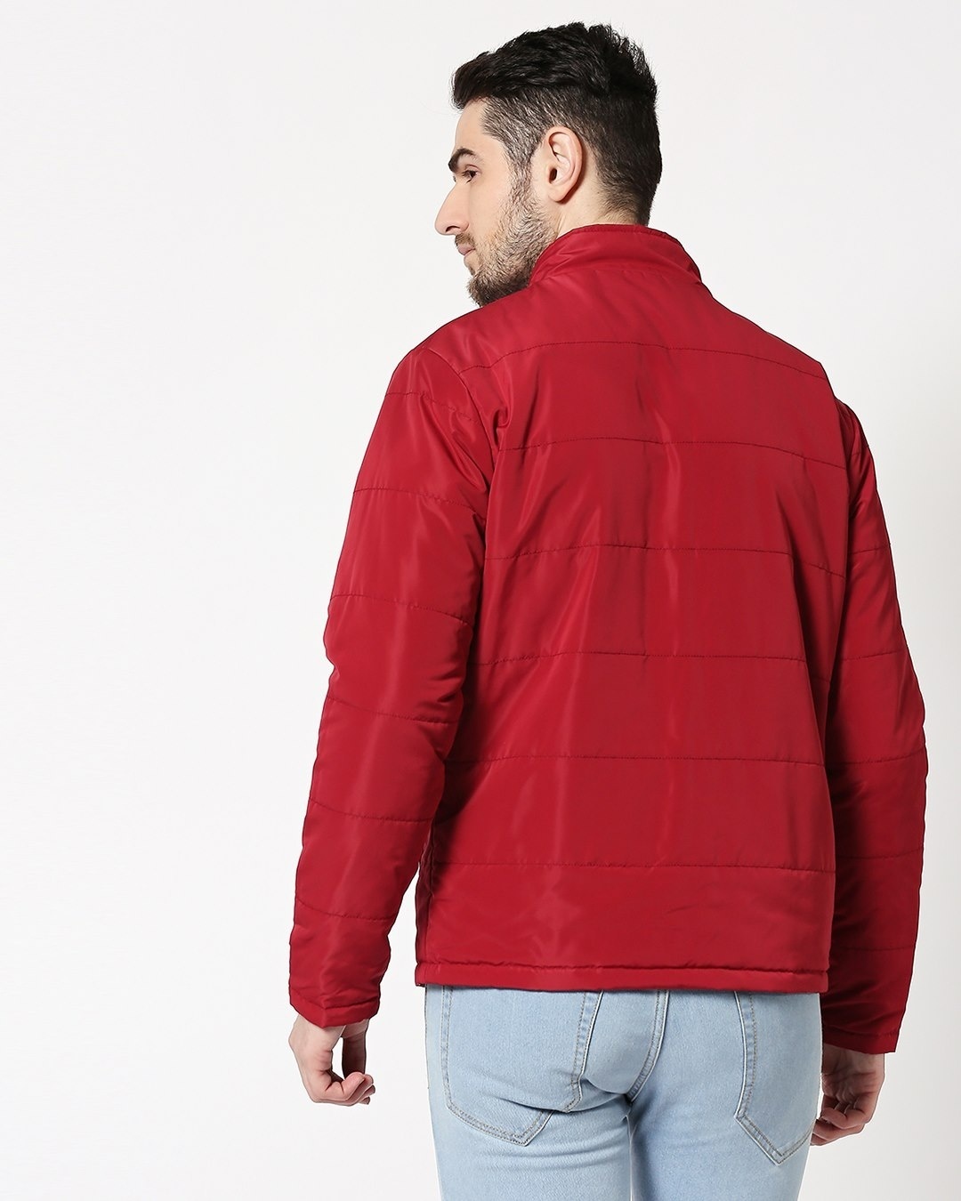 Shop Maroon Chill Block Reversible Puffer Jacket-Full