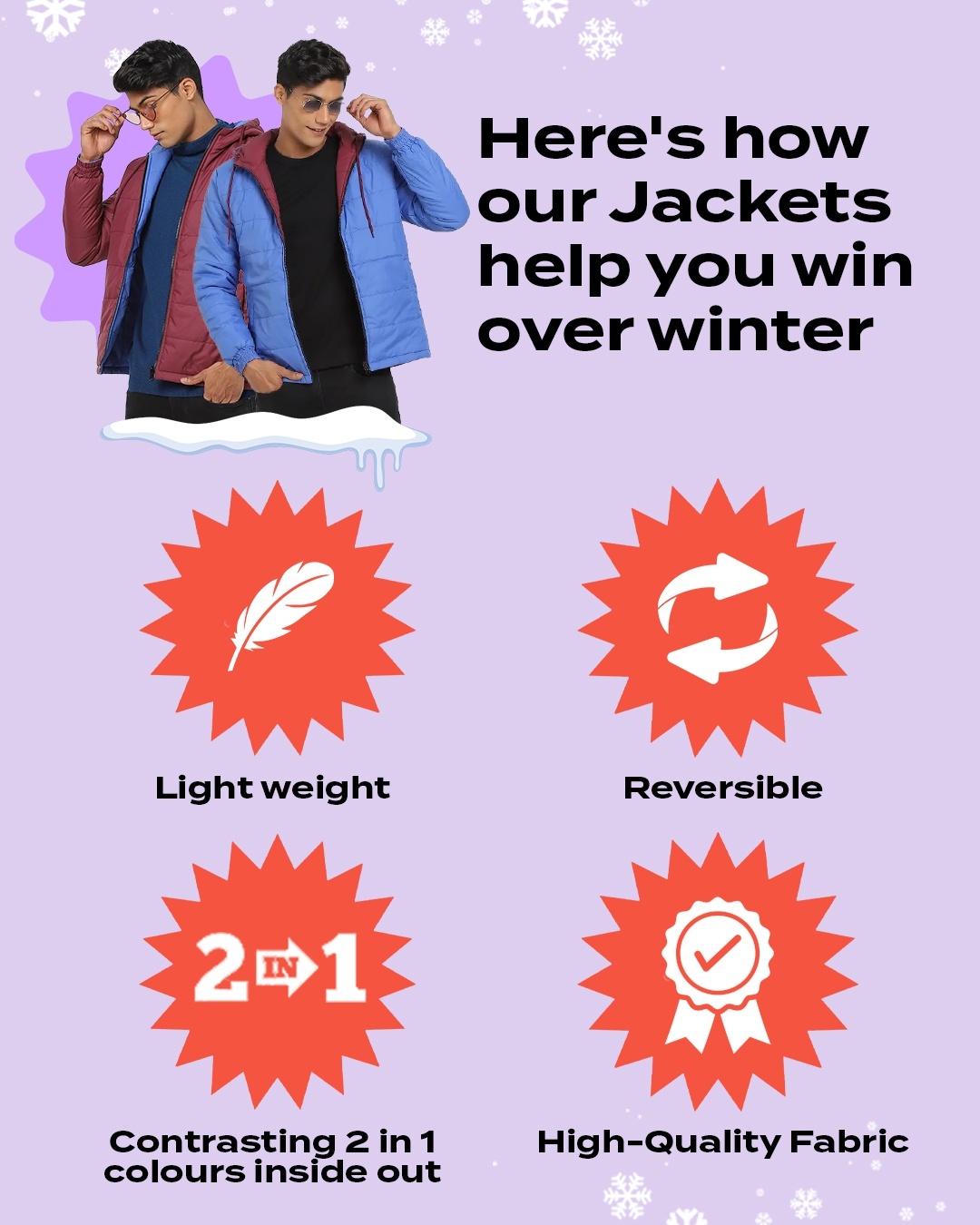 Shop Maroon Chill Block Reversible Puffer Jacket