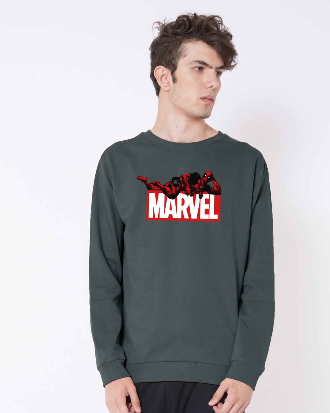Shop Marvel Deadpool Fleece Light Sweatshirt (DPL)-Front