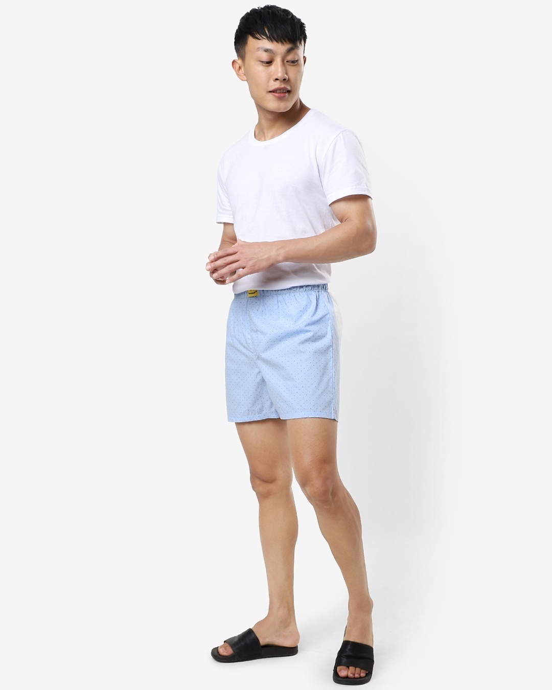 Shop Men's Blue All Over Self Design Printed Boxers