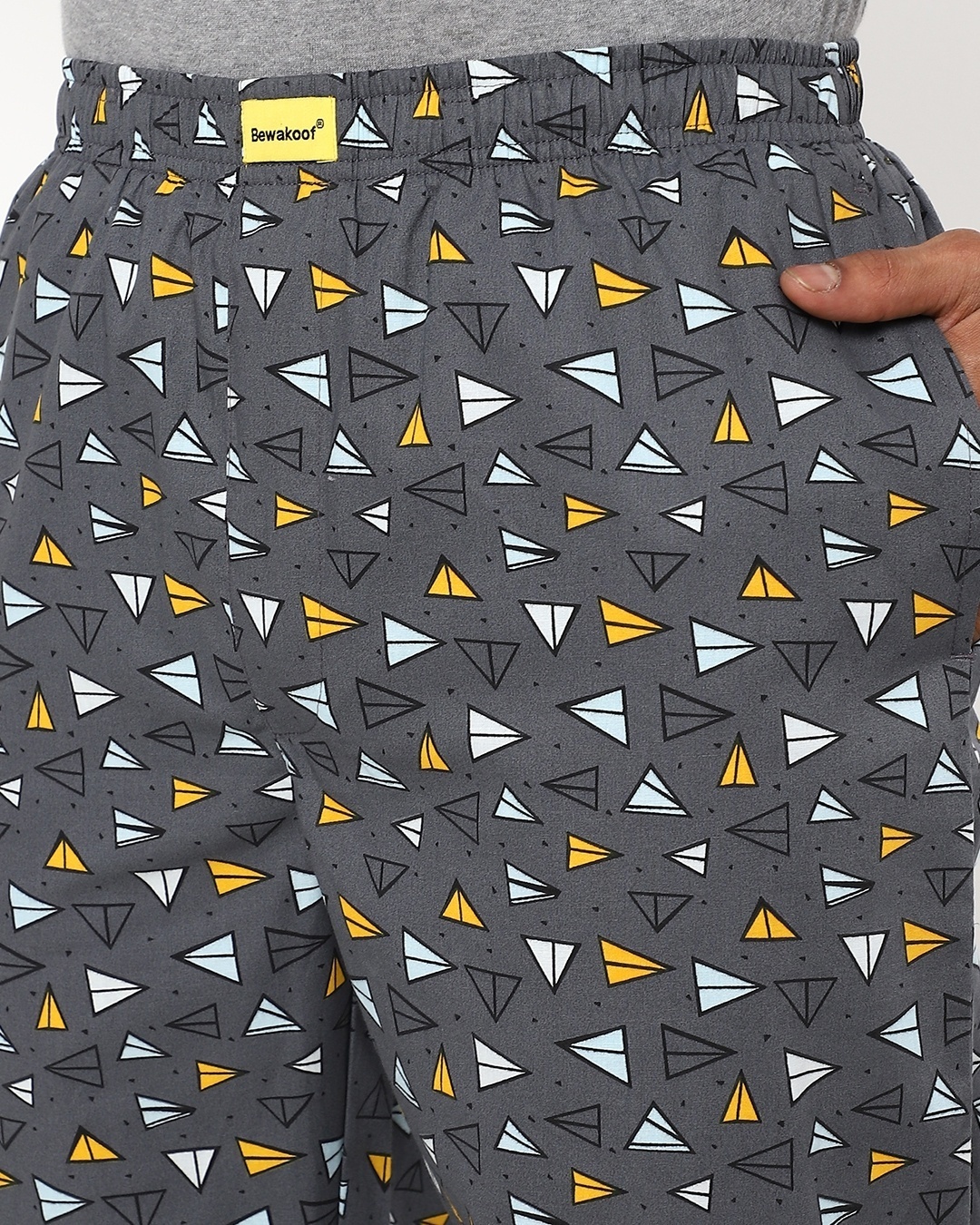 Shop Men's Grey All Over Printed Pyjamas
