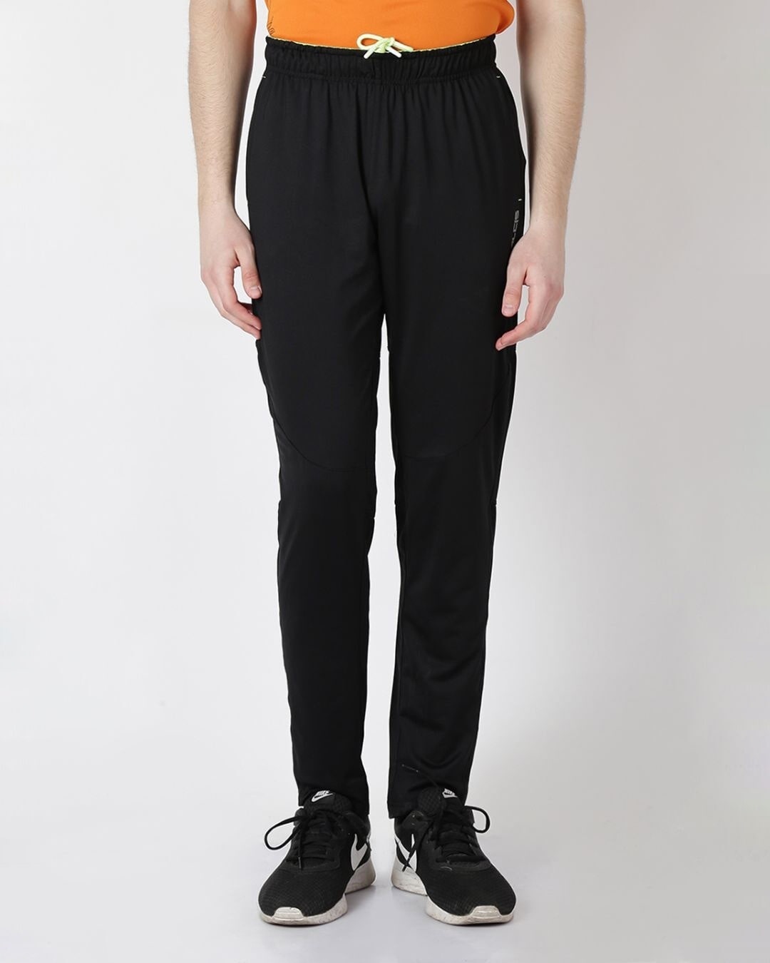 Shop Men Black Solid Slim Fit Track Pants