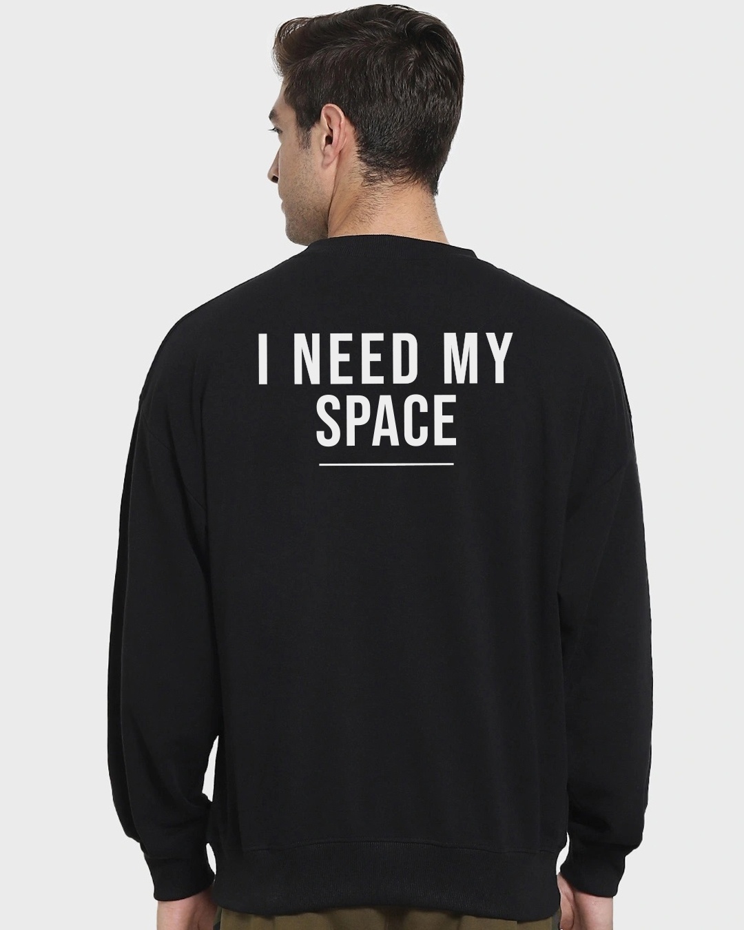 Shop Men's Black NASA Typography Oversized Sweatshirt-Design