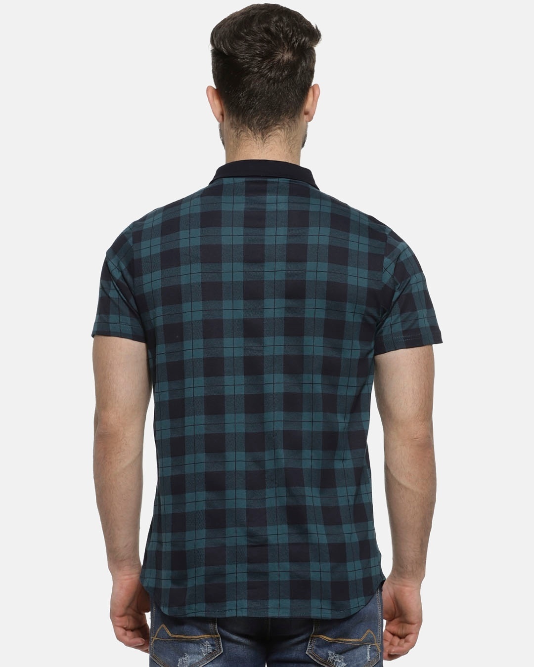 Shop Men Checks Casual Spread Shirt-Design