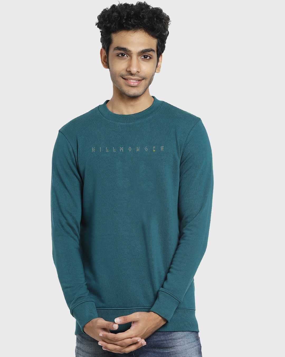 Shop Men's Deep Teal Killmonger Graphic Printed Sweatshirt-Back