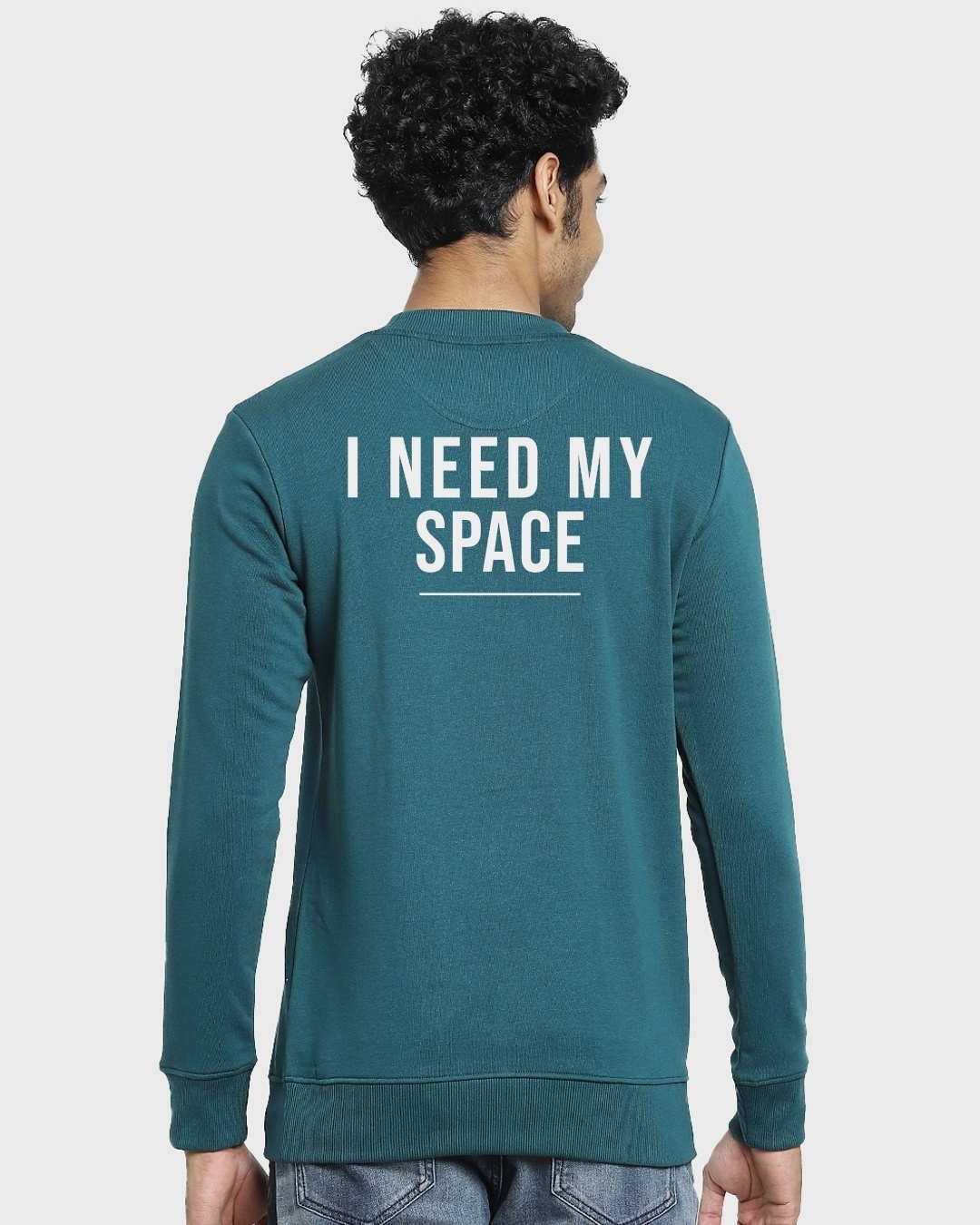Shop Men's Teal NASA Typography Sweatshirt-Design