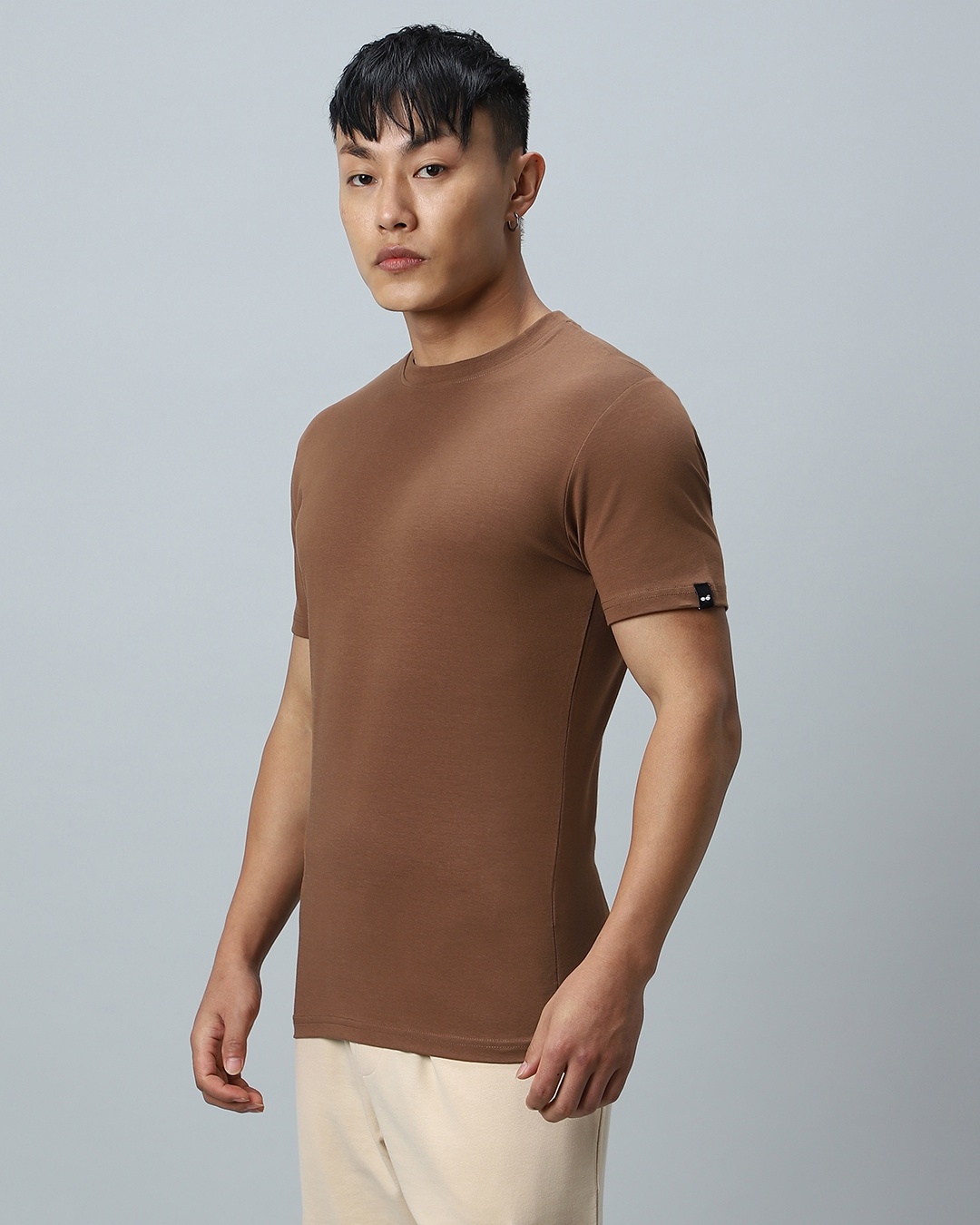 Buy Men's Brown Muscle Fit T-shirt Online at Bewakoof