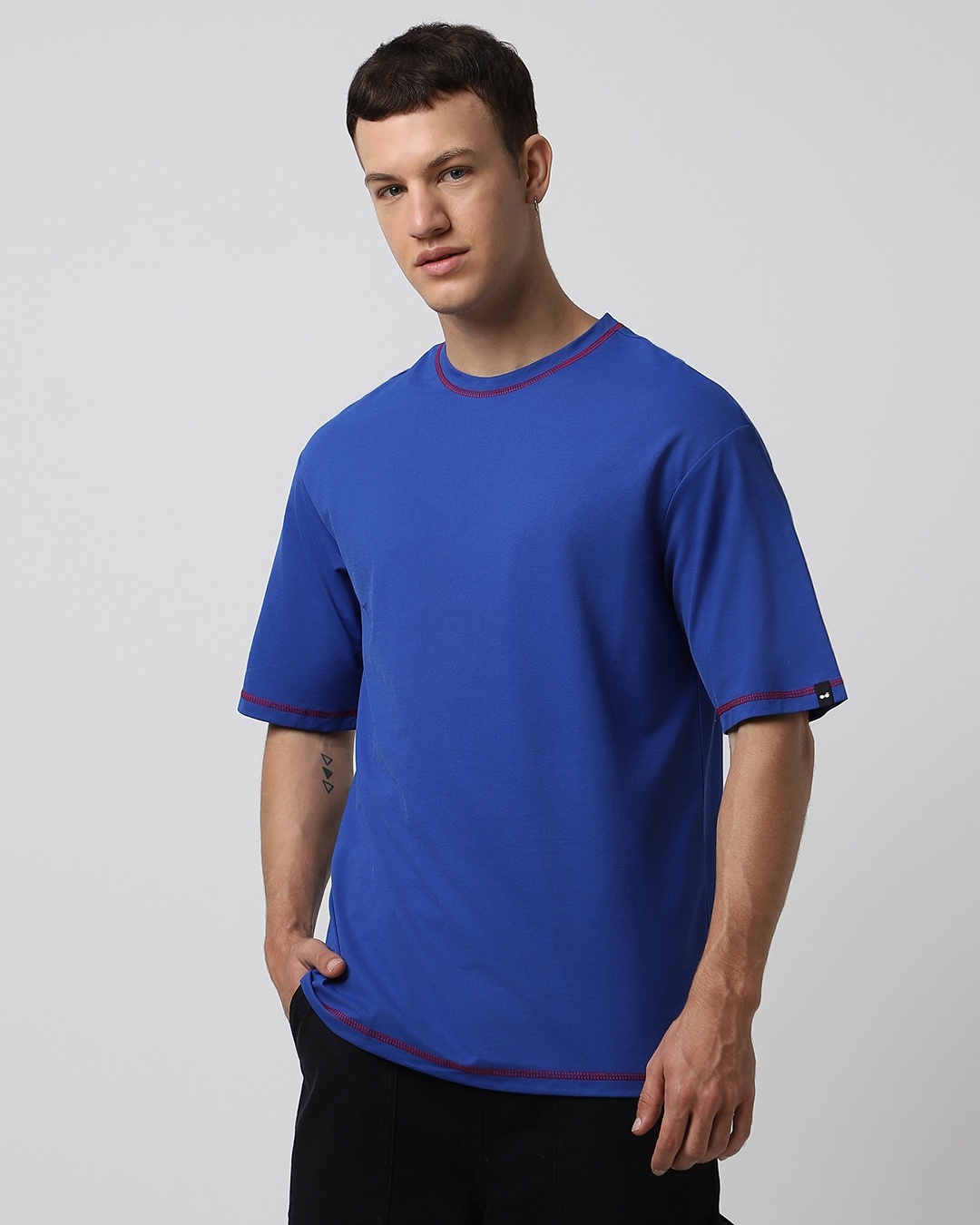 Buy Men's Blue Oversized T-shirt Online at Bewakoof