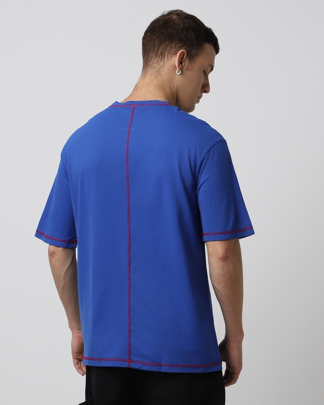 Buy Mens Blue Oversized T Shirt Online At Bewakoof 1971