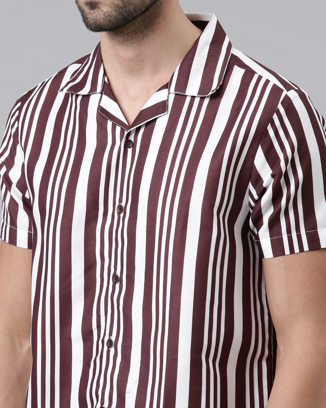 Buy Men Purple & White Striped Co-ord Set Online in India at Bewakoof