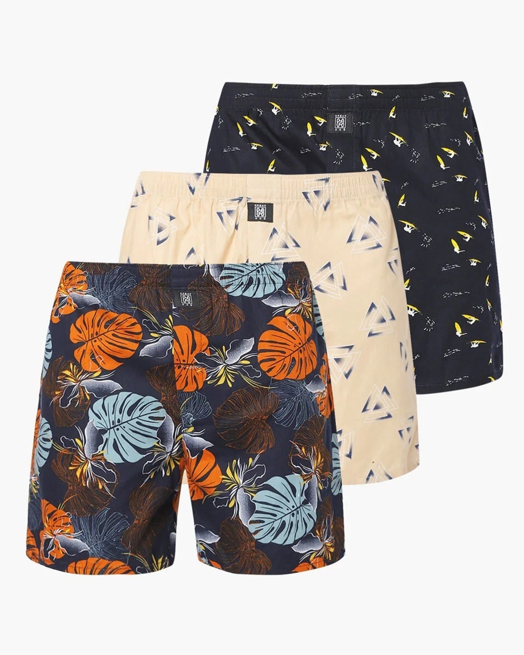 Shop Men's All Over Printed Boxers (Pack of 3)-Front