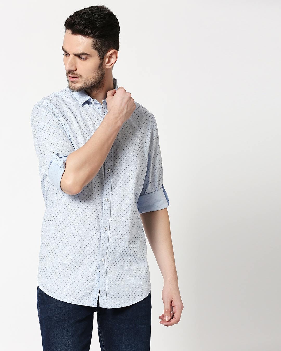 Shop Men's AOP Slim Fit Casual Shirt-Front